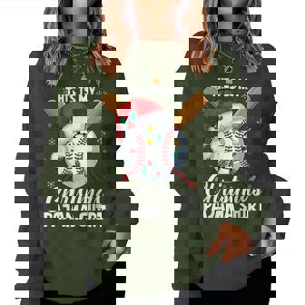 This Is My Christmas Baseball Pajama For Boys Women Women Sweatshirt | Mazezy