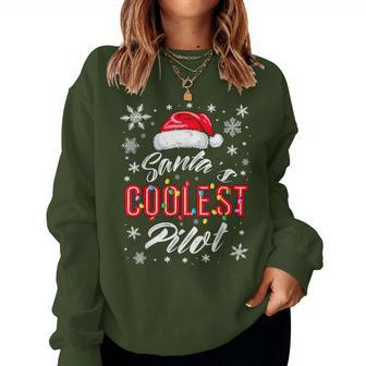 Christmas Cool Pilot Santa's Coolest Women Women Sweatshirt - Thegiftio UK