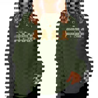 Christmas Dachshund Mom Gingerbread Man With Doxie Dog Owner Women Sweatshirt | Seseable CA