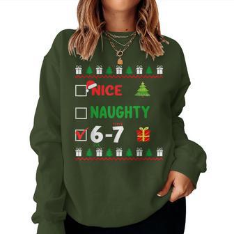 Christmas Family Nice Naughty 67 Six Seven Santa Boys Girls Women Sweatshirt - Monsterry