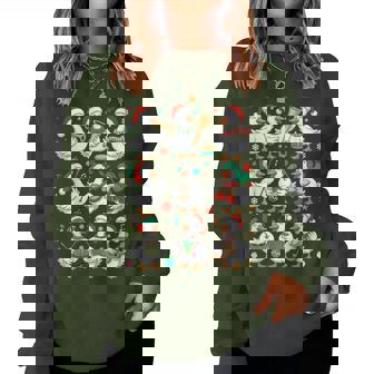 Christmas Music Teacher Goose Playing Musical Instruments Women Sweatshirt | Mazezy