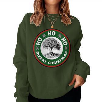 Christmas Olive Tree Mediterranean Food Lovers Women Sweatshirt - Thegiftio UK