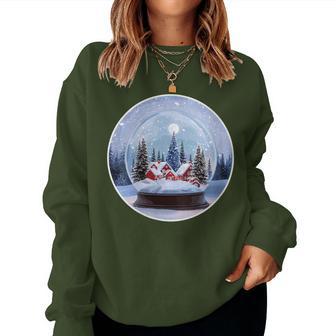 Christmas Snow Globe Winter Holiday Festive Miniature Women Sweatshirt - Thegiftio UK
