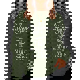 My Christmas Spirit Is Whiskey And Cigars Christmas Drinking Women Sweatshirt | Mazezy