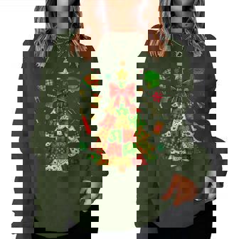 Christmas Tree Patchwork Quilting Quilter Sewing Lover Women Women Sweatshirt | Mazezy