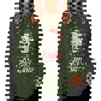 Christmas White English Cream Golden Retriever Mom Dog Puppy Women Women Sweatshirt | Mazezy