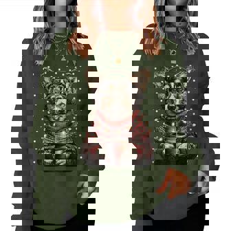 Cute Corgi In Glasses Christmas Lights Coffee Winter Dog Women Sweatshirt - Thegiftio