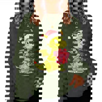 Cute Dragon With Christmas Packet Women Sweatshirt - Monsterry