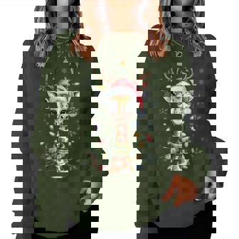 Cute Giraffe Christmas Animal Lovers Holiday Pajama Women Sweatshirt | Seseable CA