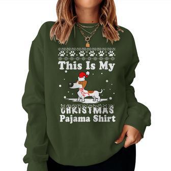 Dachshund Dog Xmas This Is My Christmas Pajama Women Sweatshirt - Thegiftio UK