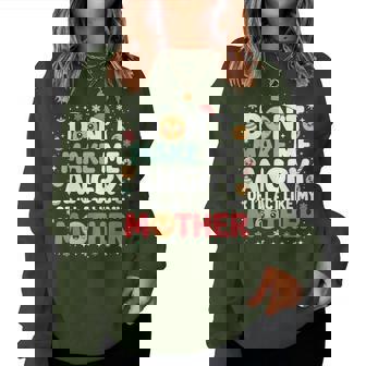 Don’T Make Me Angry Retro Christmas Family Pajamas For Mom Women Sweatshirt | Mazezy