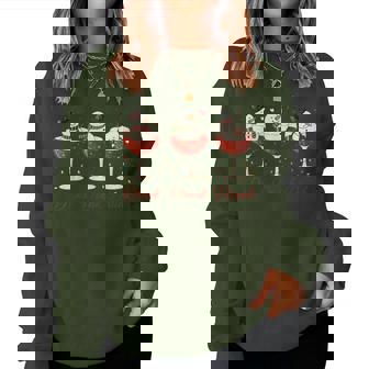 Drink Drank Drunk Snowman Wine Glasses Christmas Wine Lover Women Sweatshirt - Monsterry