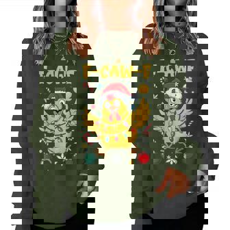 F-Caw-F Christmas Chicken Rooster Meme Xmas Lights Women Sweatshirt - Thegiftio