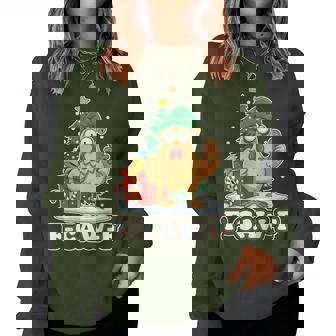 F-Caw-F Chicken Christmas Tree Holiday Humor Women Sweatshirt - Thegiftio