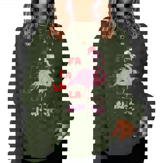 Fa La La La Mingo Cute Flamingo Christmas Xmas Women Sweatshirt - Thegiftio