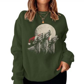 Full Moon Phase Christmas 3 Reindeer Women Sweatshirt - Thegiftio UK