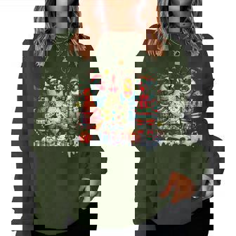 Chicken Christmas Lights Farm Animal Cute Xmas Holiday Women Sweatshirt - Thegiftio