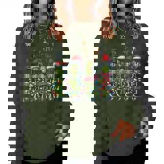 Christmas Pickle Lights Cactus Family Holiday Humor Women Sweatshirt - Monsterry