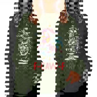 F-Caw-F Chicken Humor Santa Rooster Christmas Lights Women Sweatshirt - Thegiftio