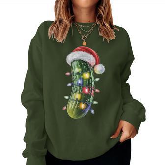 Pickle Santa Hat Christmas Lights Xmas Women Women Sweatshirt | Seseable UK