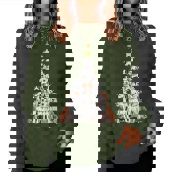 Pitbull Christmas Tree Dog Lovers Xmas Women Sweatshirt - Monsterry