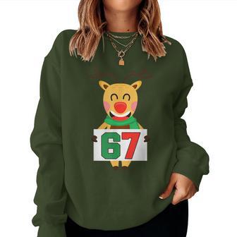 Reindeer Six Seven Christmas 67 Meme Xmas Boys Girls Women Sweatshirt - Thegiftio UK
