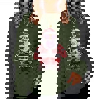 Santa Bubble Gum Pink Sunglasses Christmas Retro Xmas Women Sweatshirt | Seseable FR