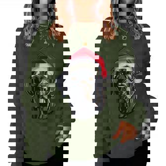 Santa Hat Xmas Pajama Labrador Retriever Dog Christmas Women Sweatshirt | Mazezy