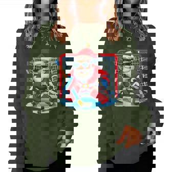 Santa Playing Ice Hockey Lovers Boys Girls Christmas Women Sweatshirt - Thegiftio