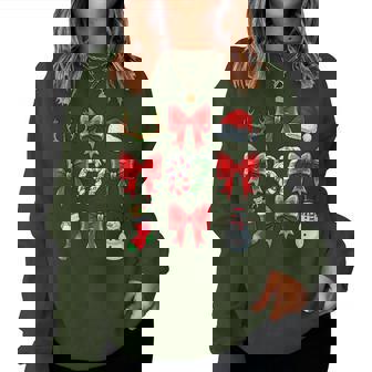 Girls 67 Meme Six Seven Coquette Bow Christmas Meme Women Sweatshirt - Monsterry