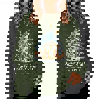 The Greatest For All Christmas Nativity Jesus Christian Women Sweatshirt - Thegiftio