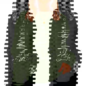 Jesus Christian Cross Merry Christmas Pajamas Family Holiday Women Sweatshirt - Thegiftio