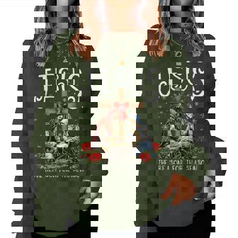 Jesus Is The Reason For The Season Christmas Xmas Christian Women Sweatshirt - Thegiftio