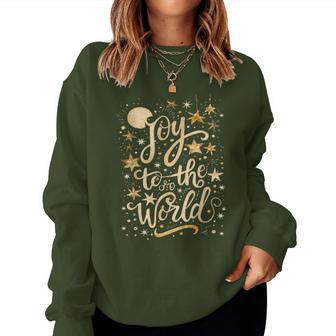 Joy To The Christmas World Christian Jesus Nativity Scene Women Sweatshirt - Thegiftio UK