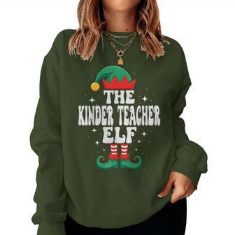 The Kinder Teacher Elf Christmas Matching Family Women Sweatshirt - Thegiftio UK