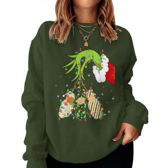 Labor And Delivery Nurse Merry Christmas Xmas Lights Holiday Women Sweatshirt - Thegiftio UK