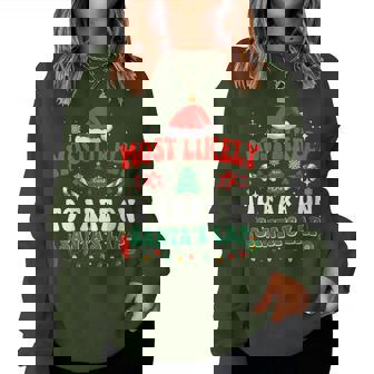 Most Likely To Fart On Santa's Lap Matching Family Christmas Women Sweatshirt - Thegiftio