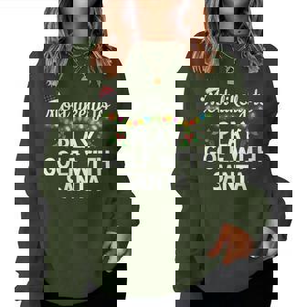 Most Likely To Play Golf With Santa Family Matching Xmas Women Sweatshirt - Monsterry