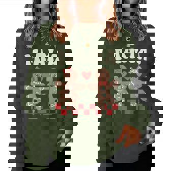 Mama Gingerbread 1St Birthday Family Christmas Matching Women Sweatshirt - Thegiftio