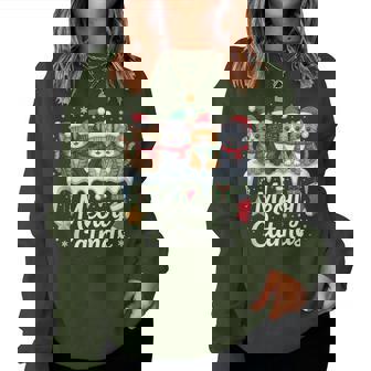 Meowy Catmas Cat Christmas Tree Xmas Boys Girls Cat Women Sweatshirt | Seseable FR