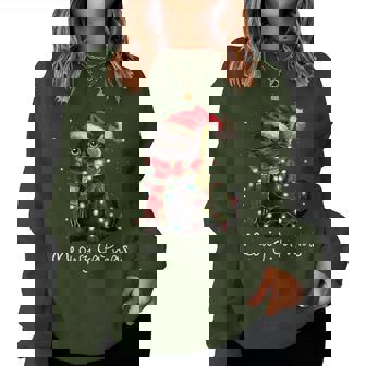 Meowy Catmas Cat Christmas Tree Xmas Girls Boys Cat Women Sweatshirt - Thegiftio