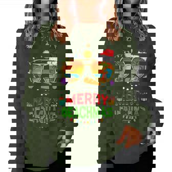 Merry Beachmas Tropical Christmas Hawaii Snowman Beach Women Sweatshirt | Mazezy