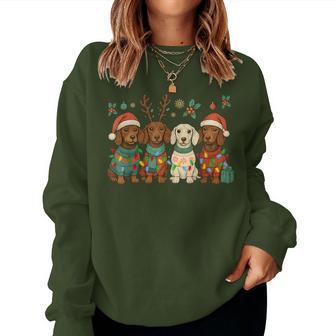 Merry Christmas Dachshund Dog Sweater Xmas Dog Mom Women Sweatshirt - Thegiftio UK