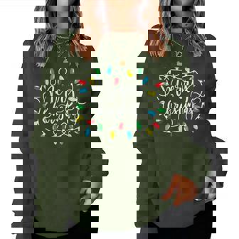 Merry Christmas Lights Xmas Family Matching Pajama Women Women Sweatshirt | Mazezy