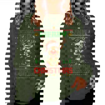 Merry Christmas Rudolph Ugly Sweater Pajamas Xmas Women Women Sweatshirt | Seseable CA