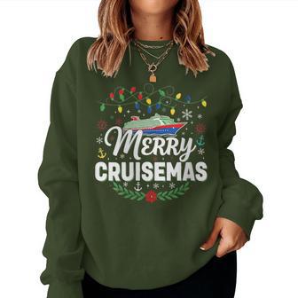 Merry Cruisemas Cruise Christmas Lights Nautical Women Sweatshirt | Seseable UK