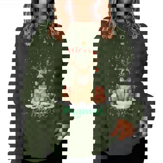 Merry Pugmas For Woman Pug Lovers Fanny Christmas Pug Women Sweatshirt | Mazezy