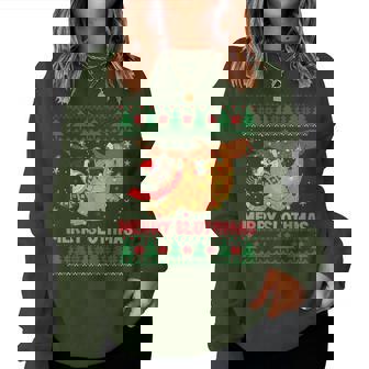 Merry Slothmas Ugly Christmas Sweater Cute Xmas Sloth Santa Women Sweatshirt - Thegiftio