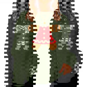 Mom Gingerbread Man Costume Matching Christmas Women Sweatshirt | Seseable CA