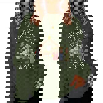 Nativity Happy Birthday Jesus Christmas Nativity Christian Women Sweatshirt - Thegiftio